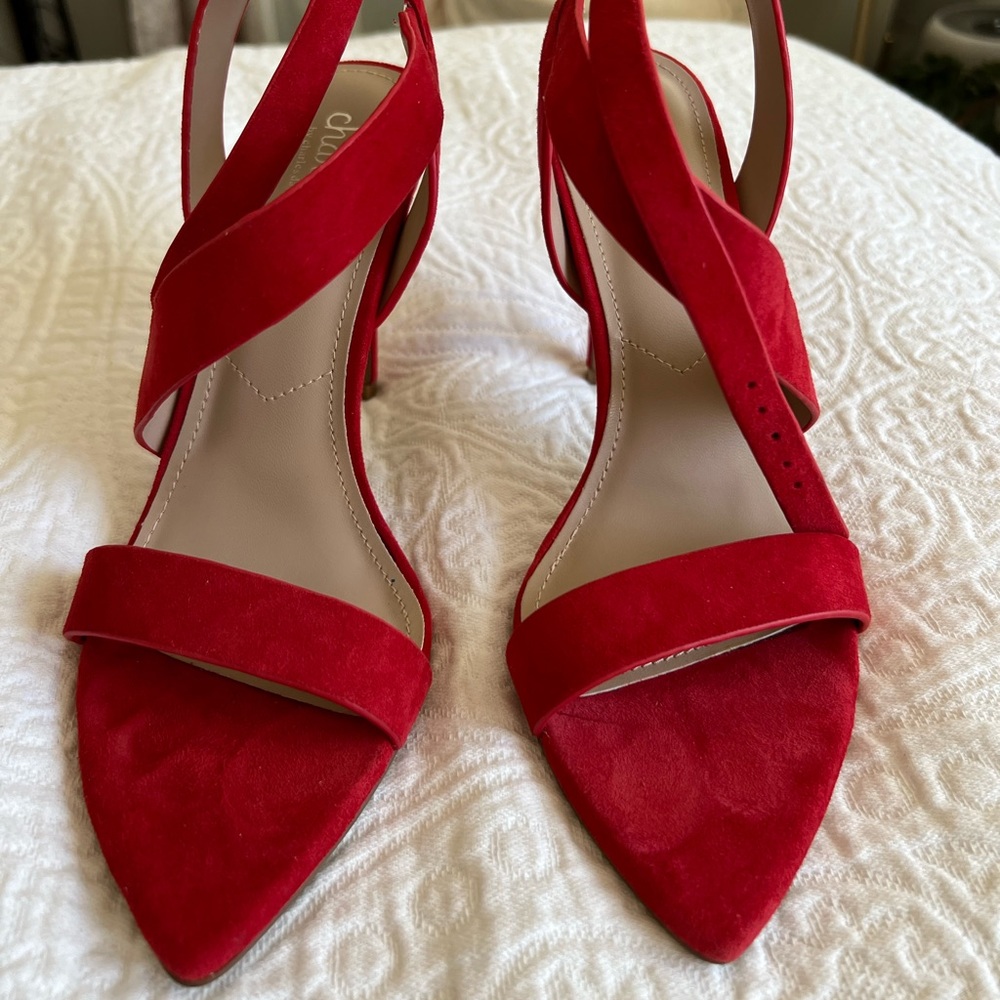 Charles by Charles David red suede strappy sandals